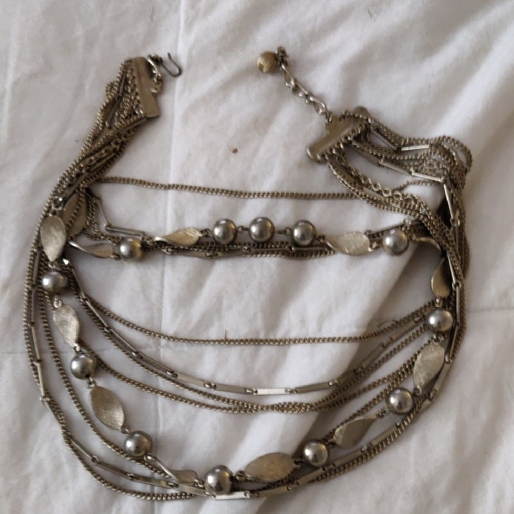 Elegant Silver Multi-Layer Necklace
